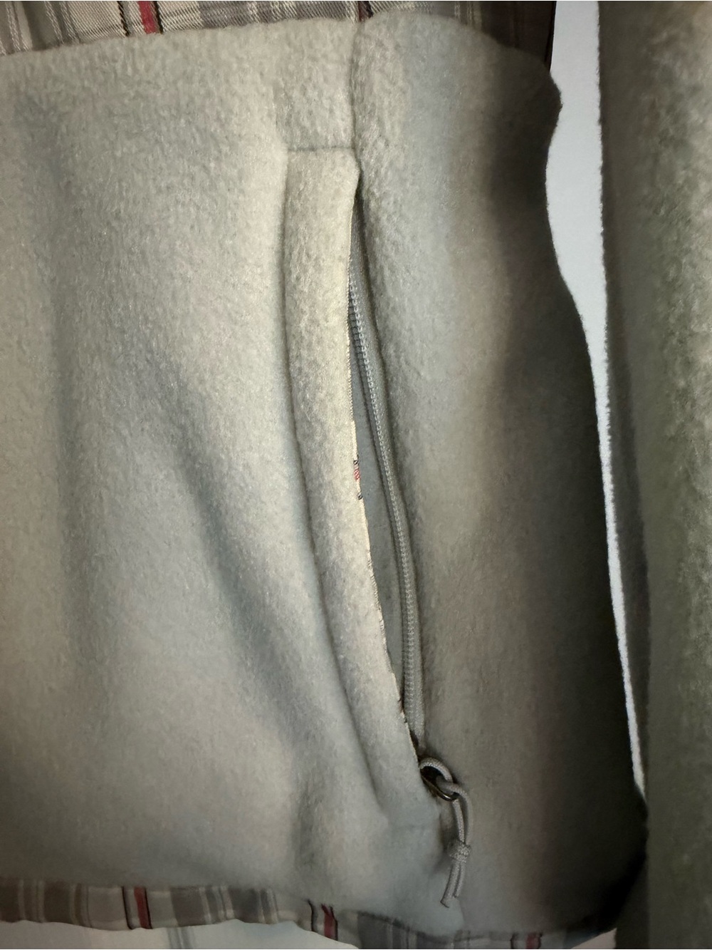 The North Face Beige Cream Plaid Fleece Jacket - Picture 3 of 4